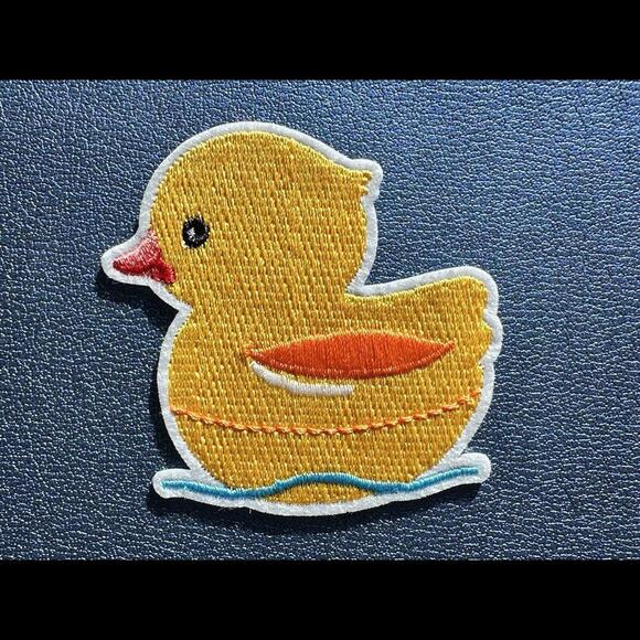 Traditional Yellow Rubber Duck Duckie Embroidered Iron On Patch - Picture 1 of 1